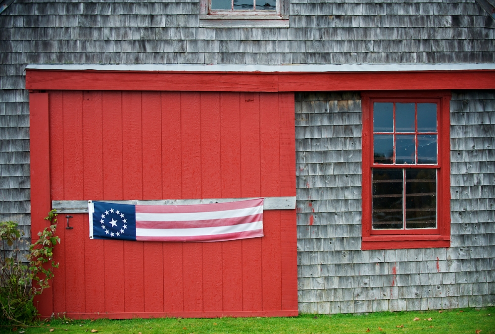 Barn Door and Flag